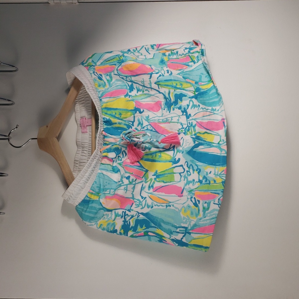 Lilly Pulitzer Pink Blue Yellow Patterned Mini Skirt - Picture 3 of 5